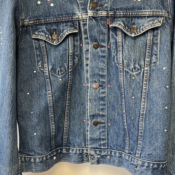 Levi’s Rhinestone Handmade Jean Jacket - Size 38 / L - Picture 6 of 11